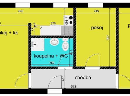 Pronájem bytu, 3+kk, 59 m²