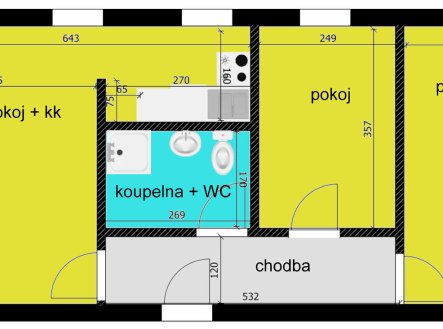 Pronájem bytu, 3+kk, 59 m²