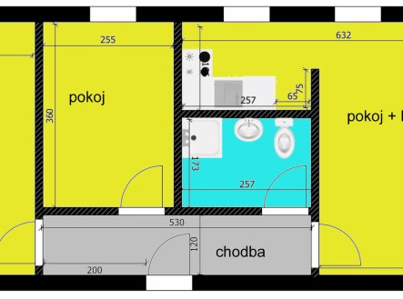 Pronájem bytu, 3+kk, 58 m²