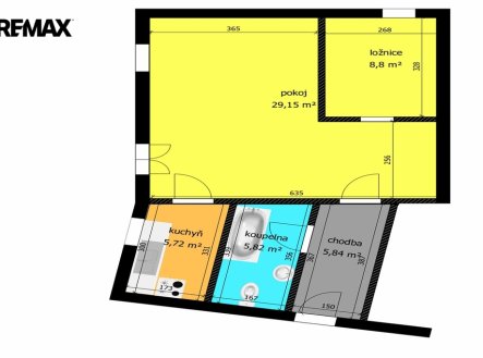 Pronájem bytu, 2+kk, 49 m²