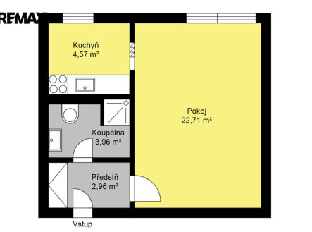 Pronájem bytu, 1+1, 36 m²