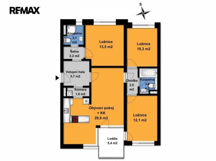 Pronájem bytu, 4+kk, 89 m²
