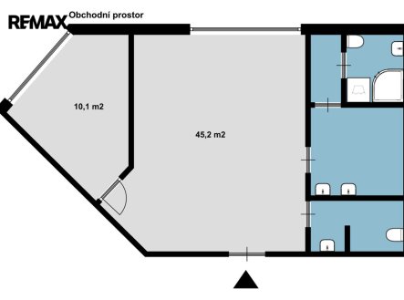 Pronájem obchodní prostory, 55 m²