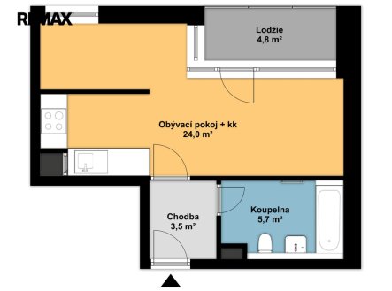Pronájem bytu, 1+kk, 33 m²