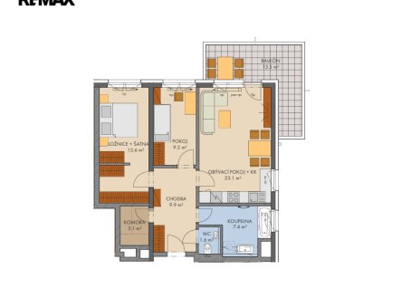 Prodej bytu, 3+kk, 90 m²