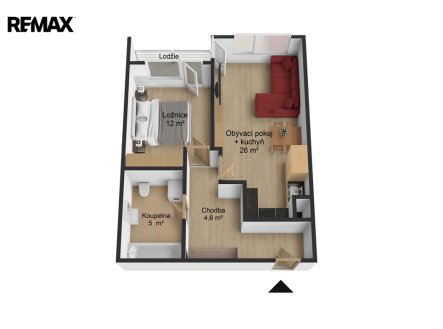 pudorys.jpg | Prodej bytu, 2+kk, 54 m²