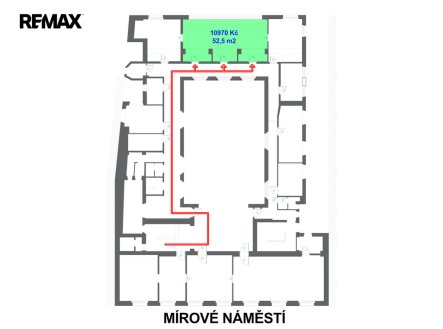 Pronájem kanceláře, 52 m²