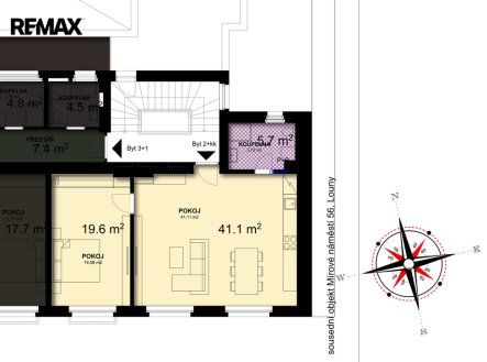 Pronájem bytu, 2+kk, 66 m²