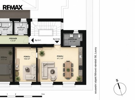 Pronájem bytu, 2+kk, 66 m²