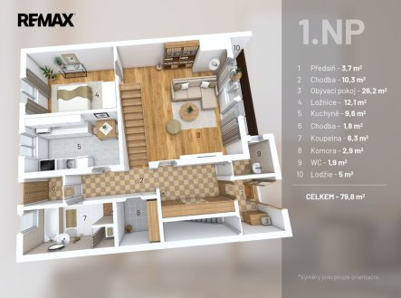 Půdorys 1.NP | Prodej - dům/vila, 220 m²