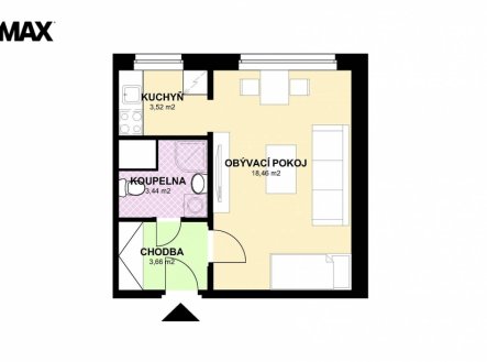 Prodej bytu, 1+kk, 28 m²