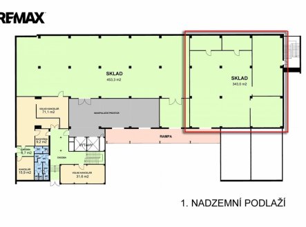 Pronájem skladu, 343 m²