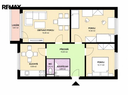 Prodej bytu, 3+1, 77 m²
