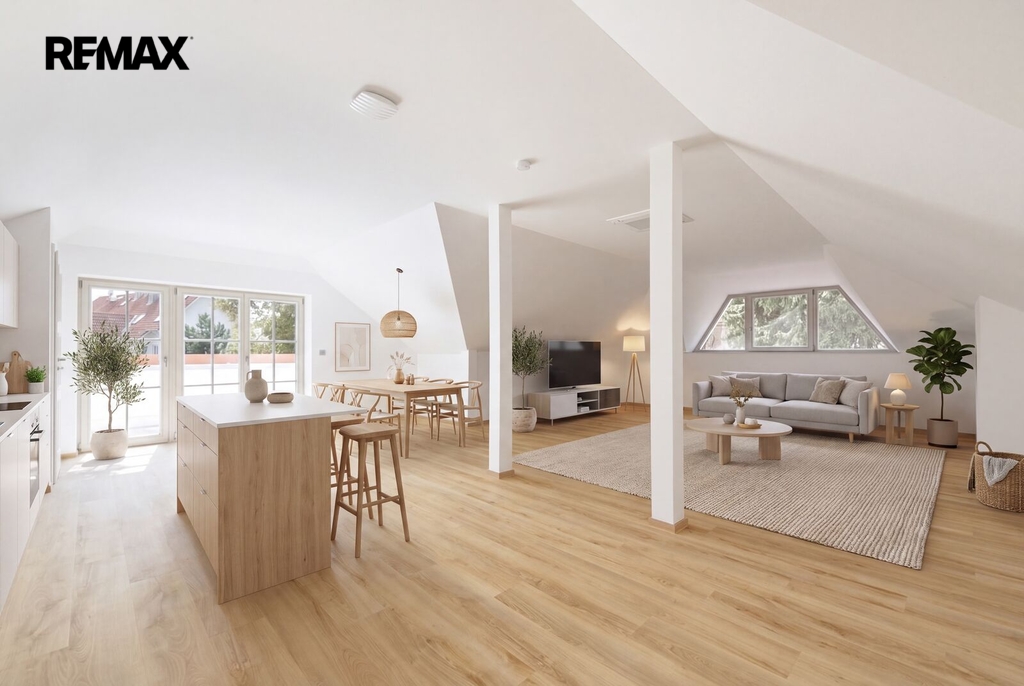 Prodej prostorného bytu 4+kk o velikosti 140 m² v Praze 10 – Záběhlicích, s velkou terasou, balkonem a dvěma parkovacími místy, v kompletně zrekonstruované vile u Hamerského rybníka a sportovního areá