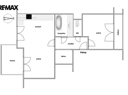 Pronájem bytu, 3+kk, 55 m²