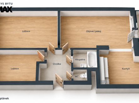 Prodej bytu, 3+1, 65 m²