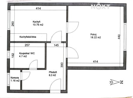 Pronájem bytu, 1+1, 45 m²