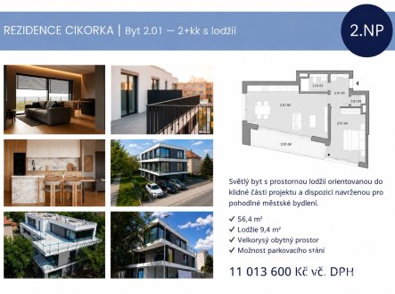 Prodej bytu, 2+kk, 56 m²