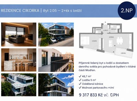 Prodej bytu, 2+kk, 49 m²