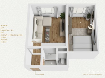 Pronájem bytu, 1+1, 38 m²