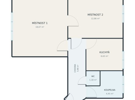 Prodej bytu, 2+1, 54 m²