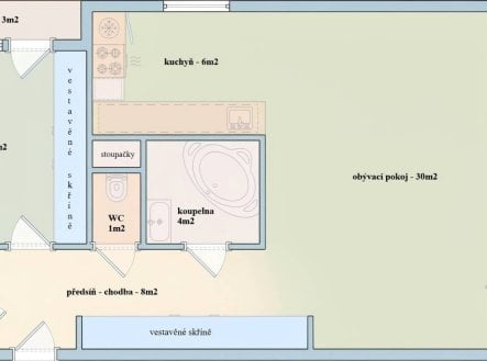 Pronájem bytu, 2+1, 71 m²