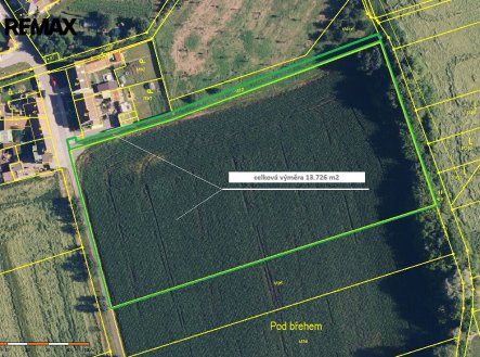 Prodej pozemku, zemědělská půda, 13 726 m²
