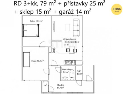 Prodej domu/vily, 96 m²