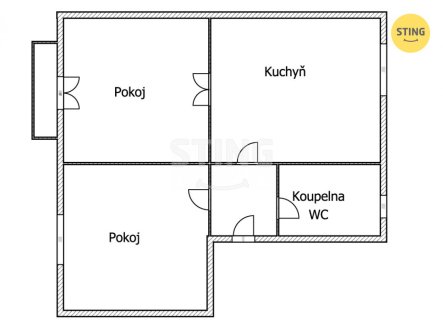 Prodej bytu, 2+1, 57 m²