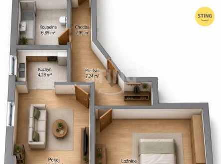 Prodej bytu, 2+kk, 74 m²