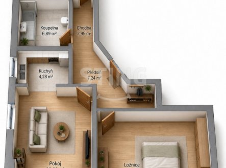 Prodej bytu, 2+kk, 74 m²