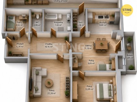 Prodej bytu, 4+kk, 115 m²