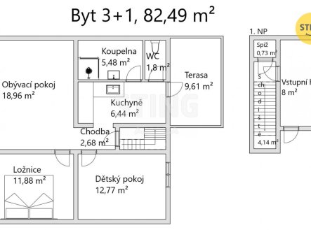 Prodej domu/vily, 82 m²