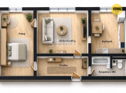 Prodej bytu, 2+1, 45 m²