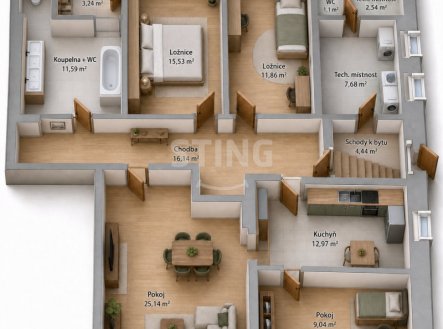 Prodej bytu, 4+1, 105 m²