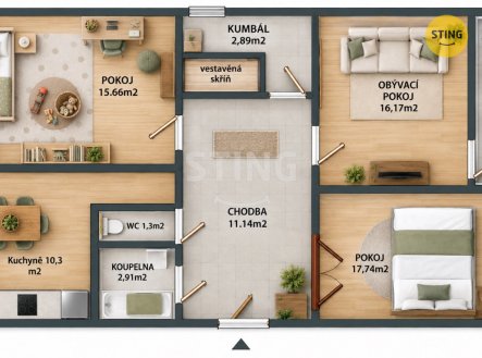 Prodej bytu, 3+1, 82 m²