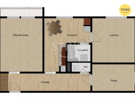 Prodej bytu, 3+1, 61 m²