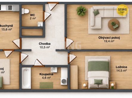 Prodej bytu, 3+1, 80 m²
