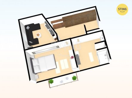 Pronájem bytu, 2+kk, 37 m²