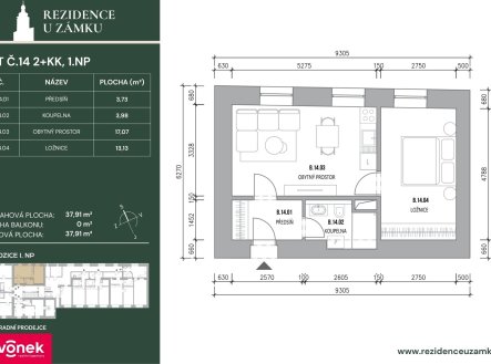 Prodej bytu, 2+kk, 41 m²