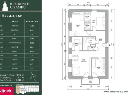 Prodej bytu, 4+1, 109 m²