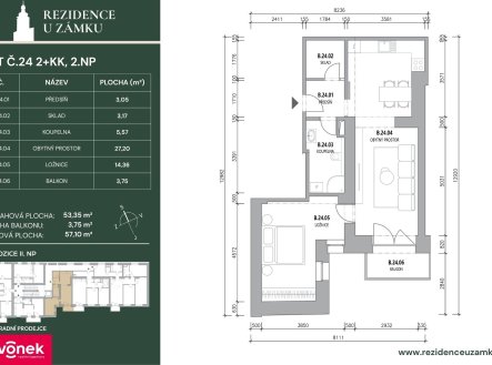 Prodej bytu, 2+kk, 60 m²