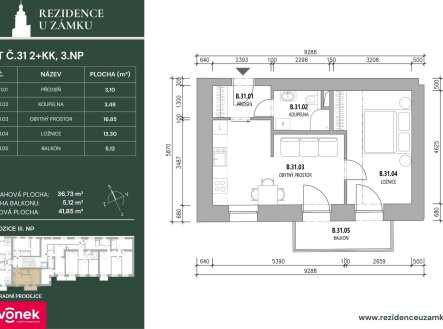 Prodej bytu, 2+kk, 45 m²