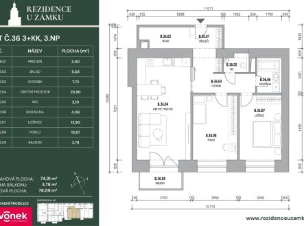 Prodej bytu, 3+kk, 83 m²