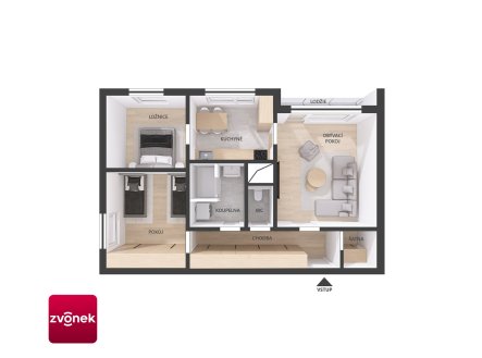 Prodej bytu, 3+1, 68 m²