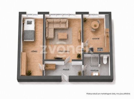 Prodej bytu, 2+1, 45 m²