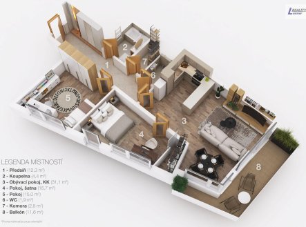 Prodej bytu, 3+kk, 91 m²