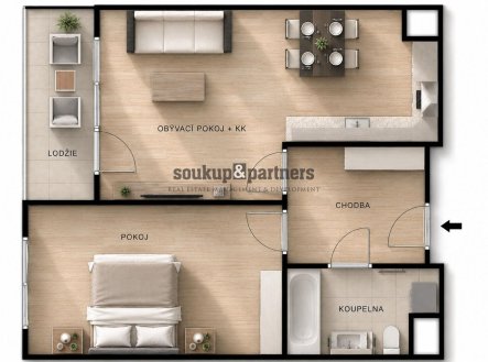 Prodej bytu, 2+kk, 57 m²