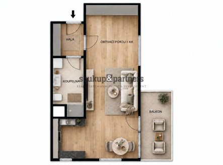Prodej bytu, 1+kk, 48 m²