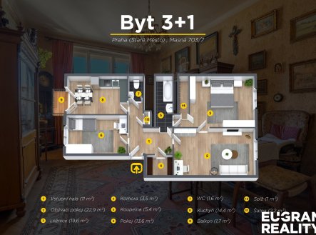 Prodej bytu, 3+1, 95 m²